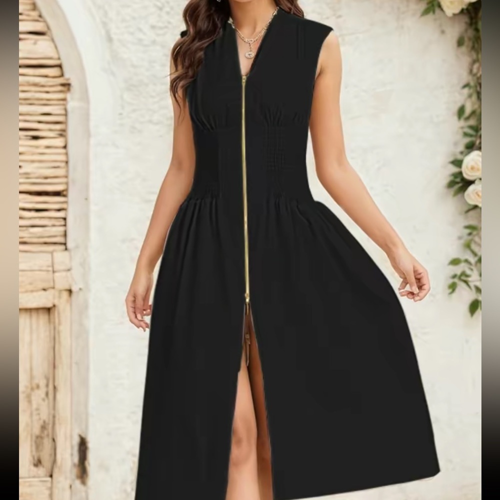 Gunest Black Midi Dress NWT - Picture 5 of 7